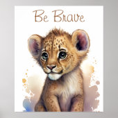 Jungle Safari Baby Lion Animal Print Poster (Vorne)