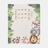 Jungle Safari Baby Milestone Fleece Blanket (Vorderseite)