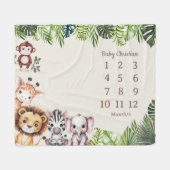 Jungle Safari Baby Milestone Fleece Blanket (Vorderseite (Horizontal))