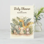 Jungle Safari Baby Shower Einladungen (Stehend Vorderseite)