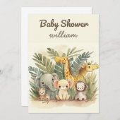 Jungle Safari Baby Shower Einladungen (Vorne/Hinten)