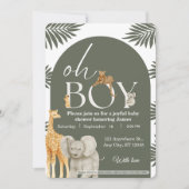 Jungle Safari Baby Shower Invitation Einladung (Vorderseite)