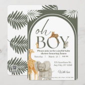 Jungle Safari Baby Shower Invitation Einladung (Vorne/Hinten)