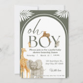 Jungle Safari Baby Shower Invitation Einladung (Vorderseite)