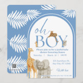 Jungle Safari Baby Shower Invitation Einladung (Vorne/Hinten)
