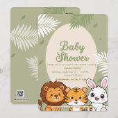 Jungle Safari Baby Shower Invitation Einladung (Vorne/Hinten)