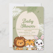 Jungle Safari Baby Shower Invitation Einladung (Vorderseite)