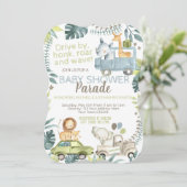 Jungle Safari Baby Shower Parade Einladung (Stehend Vorderseite)