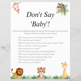 Jungle Safari Baby Showspiele Flyer