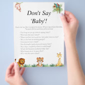 Jungle Safari Baby Showspiele Flyer (Hand)