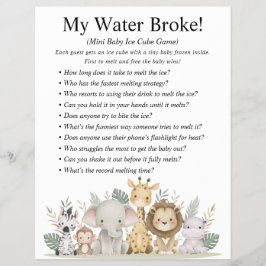 Jungle Safari Baby Showspiele Flyer