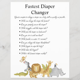 Jungle Safari Baby Showspiele Flyer