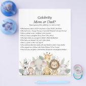 Jungle Safari Baby Showspiele Flyer (Einzeln)