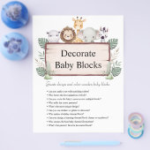 Jungle Safari Baby Showspiele Flyer (Einzeln)