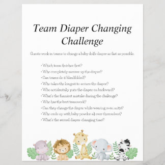 Jungle Safari Baby Showspiele Flyer