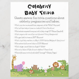 Jungle Safari Baby Showspiele Flyer