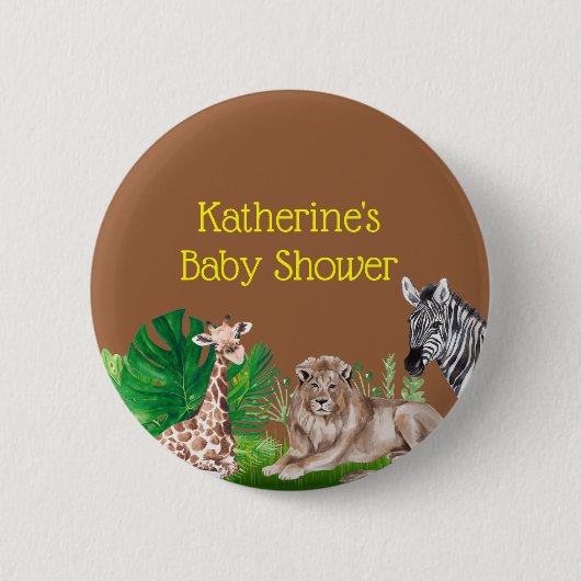 Jungle Safari Babydusche Button (Vorderseite)