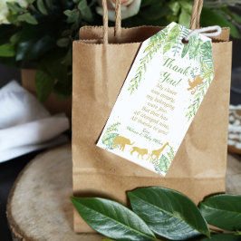 Jungle Safari Babydusche Danke Ihnen für Tags Geschenkanhänger
