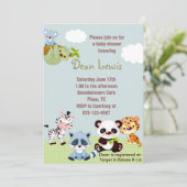 Jungle Safari Babydusche Einladung (Stehend Vorderseite)