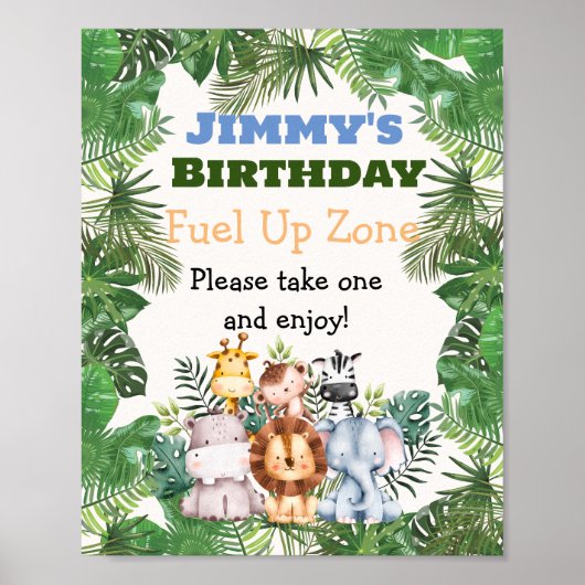 Jungle Safari beleben Zone Geburtstagsposter Poster (Vorne)