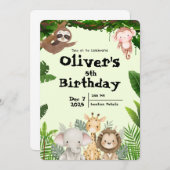 Jungle Safari Birthday Invitation Einladung (Vorne/Hinten)