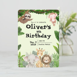 Jungle Safari Birthday Invitation Einladung