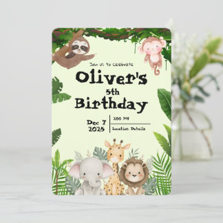 Jungle Safari Birthday Invitation Einladung