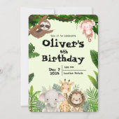 Jungle Safari Birthday Invitation Einladung (Vorderseite)