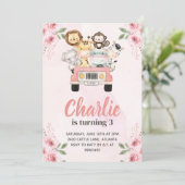 Jungle Safari Birthday Invitation Einladung (Stehend Vorderseite)