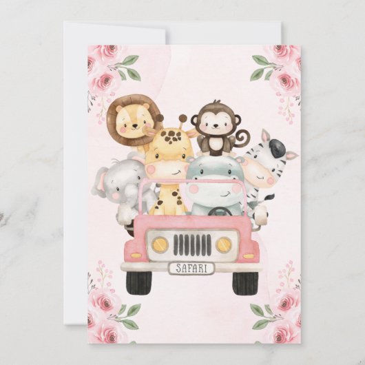 Jungle Safari Birthday Invitation Einladung (Rückseite)