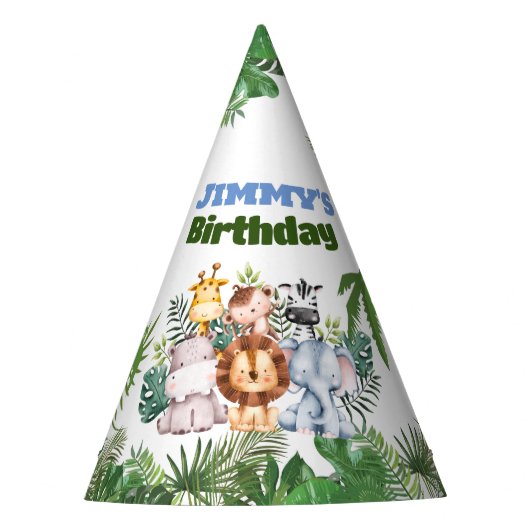 Jungle Safari Birthday Party Hat Partyhütchen (Vorderseite)