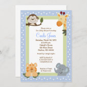 Jungle Safari Blue 12x18 Baby Dusche Einladungen (Vorne/Hinten)