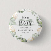 Jungle Safari Botanical Boy Baby Dusche Button (Vorderseite)