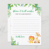 Jungle Safari Boy Dusche Neue Elternberatungskarte (Vorne/Hinten)