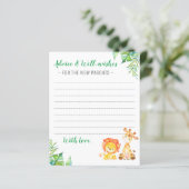 Jungle Safari Boy Dusche Neue Elternberatungskarte (Stehend Vorderseite)