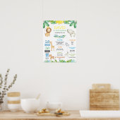 Jungle Safari Boy First Birthday Milestone Poster (Küche)