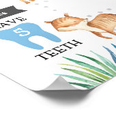 Jungle Safari Boy First Birthday Milestone Poster (Ecke)