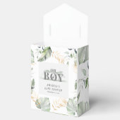 Jungle Safari Boy Giraffe Botanische Babydusche Geschenkschachtel (Geöffnet)