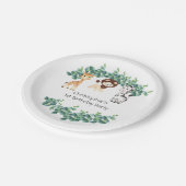 Jungle Safari Boys Giraffe Lion Zebra 1. Geburtsta Pappteller (Schrägansicht)