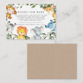 Jungle Safari Bücher für Baby-Duschkarte Begleitkarte (Vorne/Hinten)