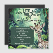 Jungle Safari Celebration: Babydusche Magneteinladung (Vorne/Hinten)