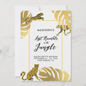 Jungle Safari Cheetah Gold Bacheloretto Einladung (Vorderseite)