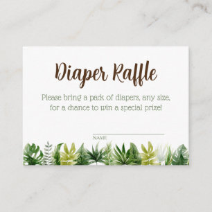 Jungle Safari Diaper Raffle Baby Dusche Raffle Begleitkarte