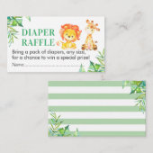 Jungle Safari Diaper Raffle Ticket Baby Shower Boy Begleitkarte (Vorne/Hinten)