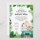 Jungle Safari Drive By Baby Shower Einladungen (Vorderseite)