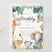 Jungle Safari Einladung zum Geburtstag (Vorderseite)