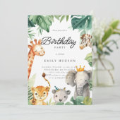Jungle Safari Einladung zum Geburtstag (Stehend Vorderseite)