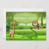 Jungle Safari Einladung zum Geburtstag (Vorderseite)