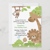 Jungle Safari Einladung zum Geburtstag (Vorderseite)