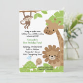 Jungle Safari Einladung zum Geburtstag (Stehend Vorderseite)